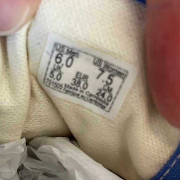 Vans Old Skool Sneakers Womens Size 7.5 Blue Suede Canvas Casual Streetwear Y2k - Picture 6 of 9